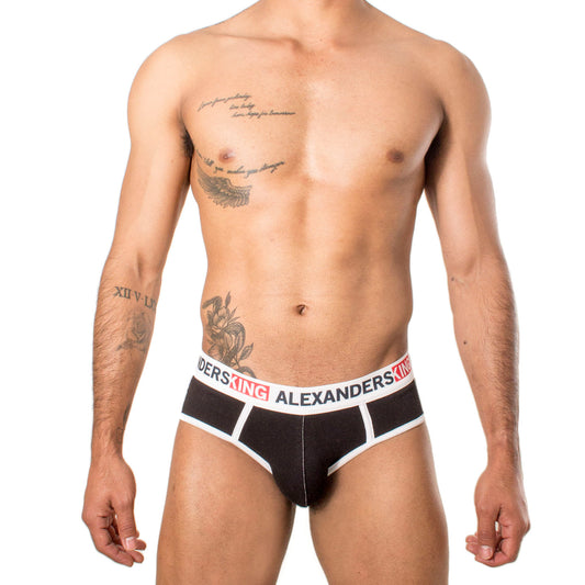 TP0052 Brief Negro Bies Blanco Comfort Alexanders King