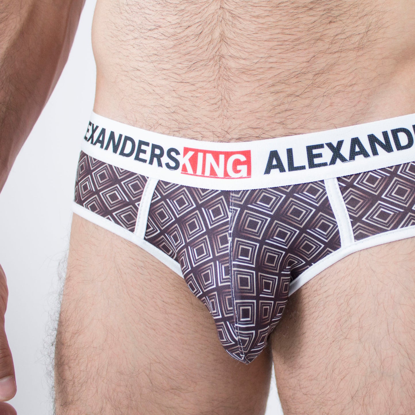 TP0178 Brief Wiwen estampado a cuadros negro con gris Skinit Alexanders King