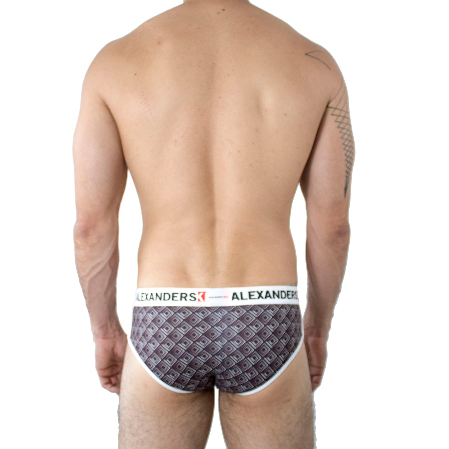 TP0178 Brief Wiwen estampado a cuadros negro con gris Skinit Alexanders King