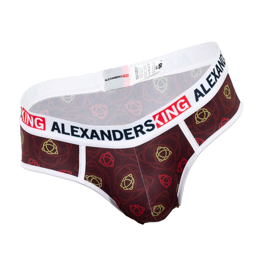 TP0264 Brief Trusa la Trinidad de la Abundancia Vino con Triqueta Rojo Amarillo y Cafe SkinIt AlexandersKing