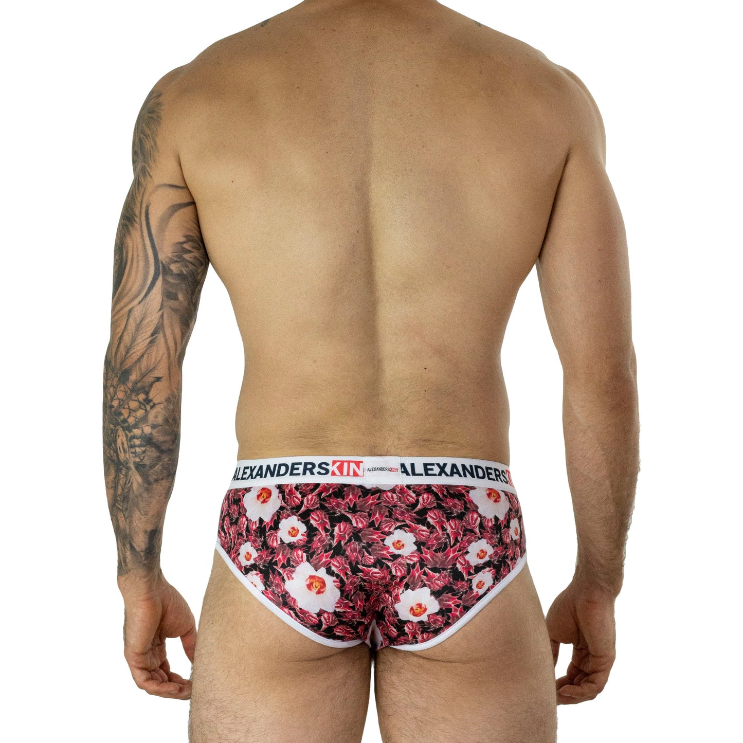 TP0276 Brief Trusa Agua de Jamaica Red Flowers SkinIt AlexandersKing 